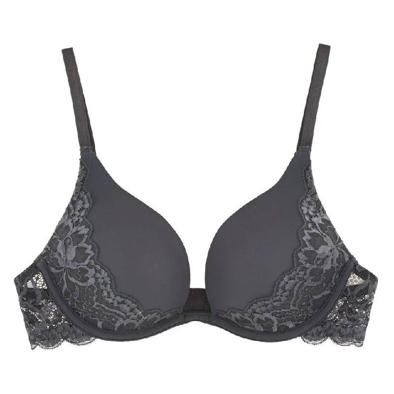 lace trim underwire bra for everyday wearBelle Vie Plunge Push-Up