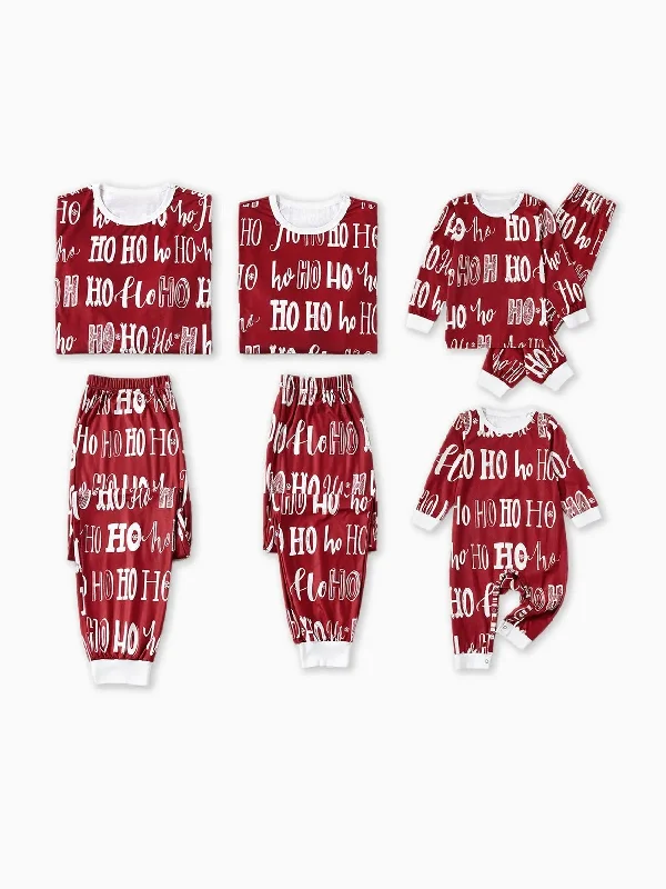 women's pajamas for campingChristmas Family Matching Letter Print Pajama Sets