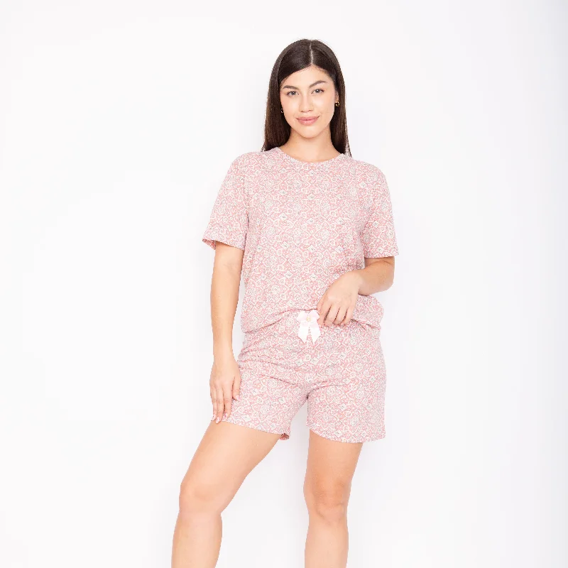 women's pajamas featuring floral embroideryPIJAMA BOXER. ROSALINE