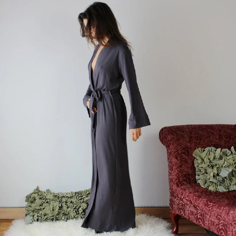 women's pajamas with button-flyFull Length Bamboo Robe