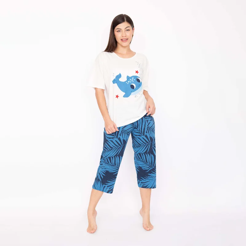 women's pajamas with a comfortable fitPijama Mangano MC. Sueños Marinos