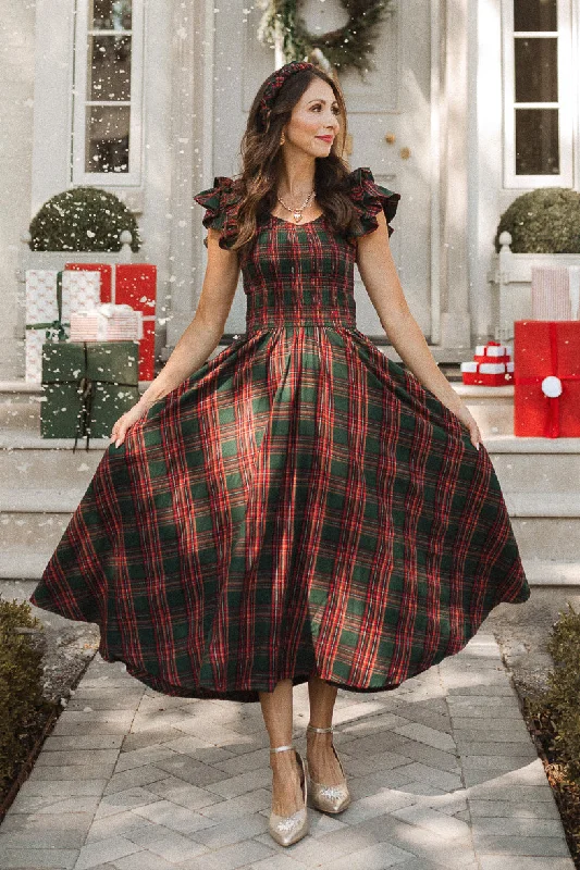 stylish bowler hats for womenHattie Dress in Green Plaid