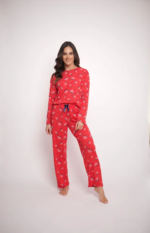 women's pajamas for those who love to stay in and relaxPIJAMA PANTALON ML. SANDIA