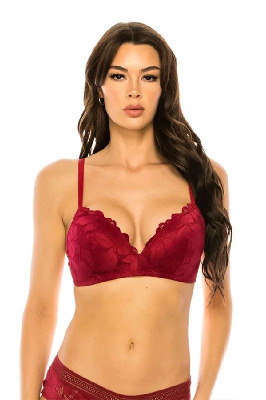 convertible halter-neck braCoverage Floral Lace Bra