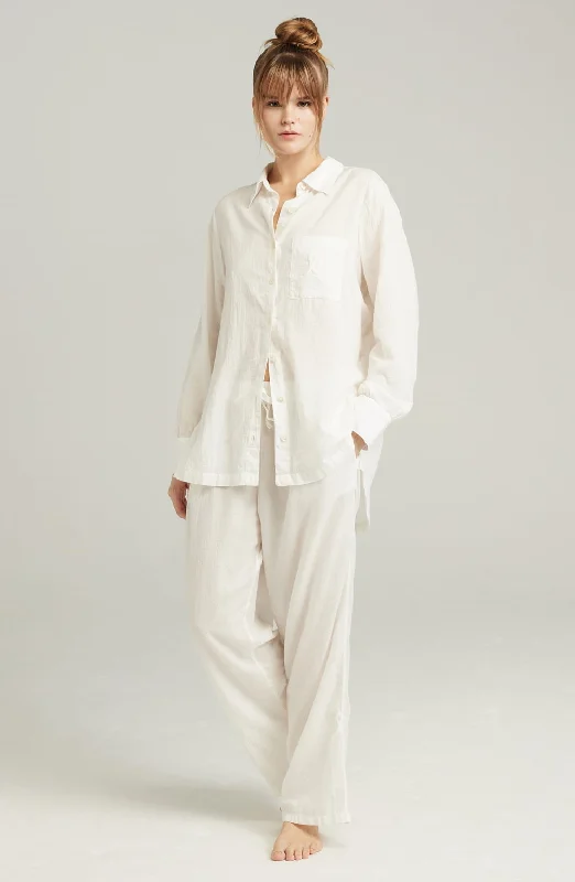 women's pajamas for a night of deep sleepThe Midi Shirt Organic Cotton White