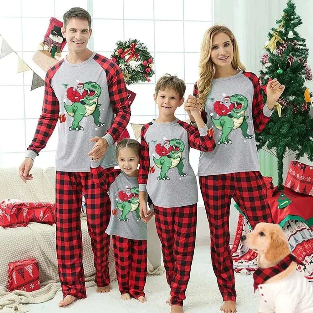 women's pajamas for those who cherish their bedtime routinesChristmas Dino Printed Family Matching Pajama Set