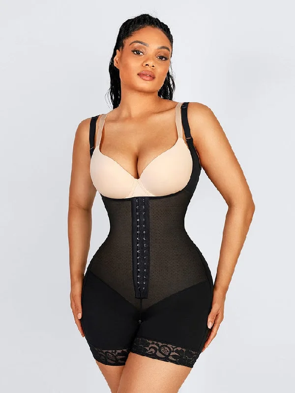 plus-size wireless racerback braSleeveless Open Bust Bodysuit