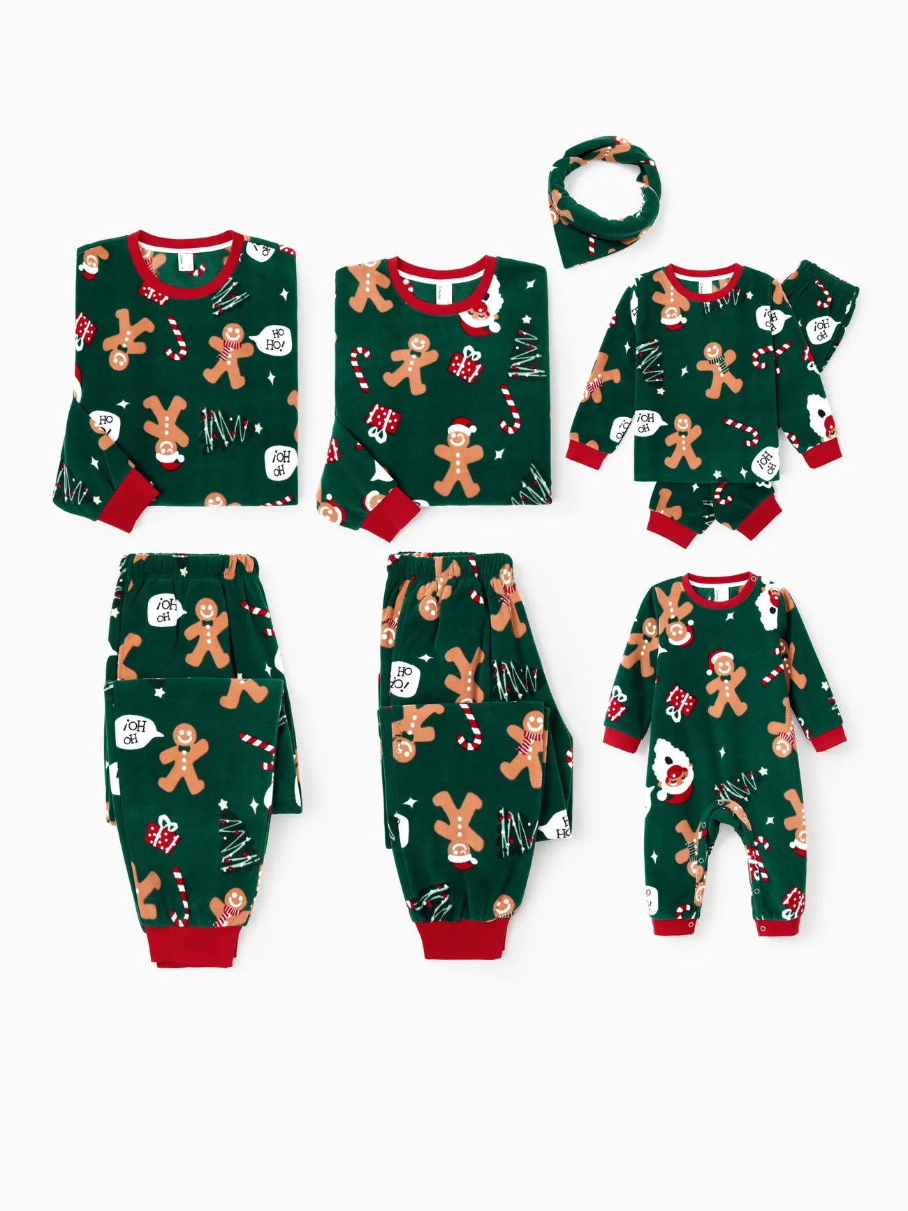 women's pajamas in a cozy, plush fabricChristmas Gingerbread Printed Family Outfit Set