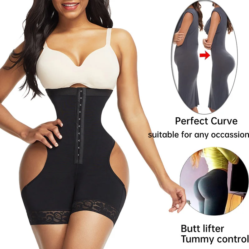 padded plunge braHip Exposed Compression Garment