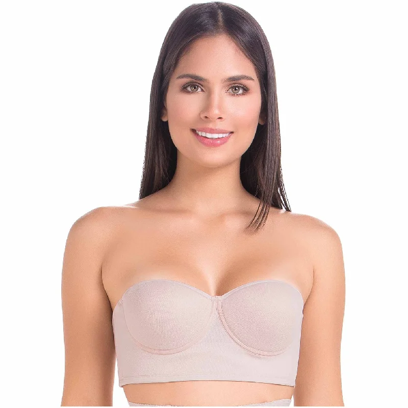 plus-size backless bra with clear strapsMariaE Fajas 9184