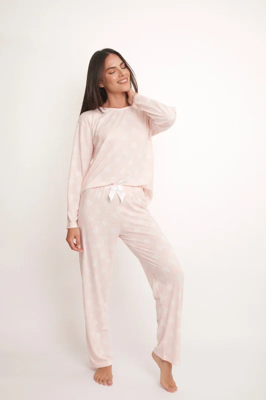 women's pajamas with a touch of whimsical funPIJAMA PANTALON ML CORAZONES