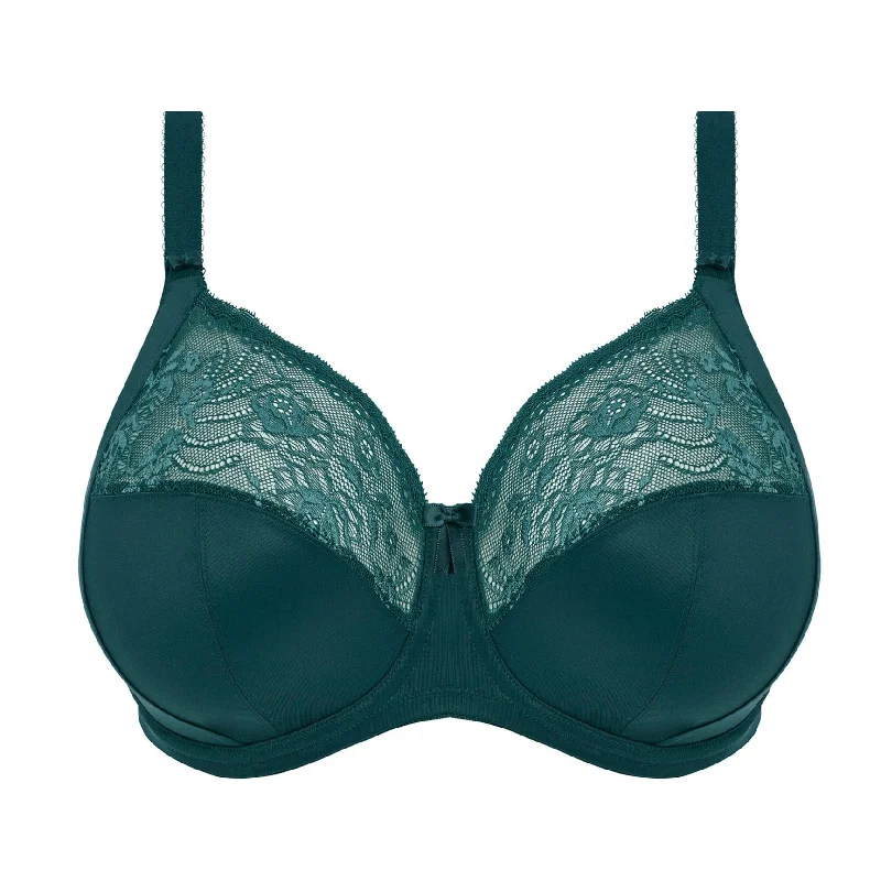 plus-size longline bra for tummy controlElomi Morgan Stretch Banded Bra | DEEP TEAL