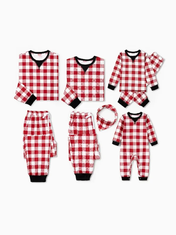 plus-size women's pajama pantsChristmas Family Matching Checkered Plaid Pajama Set