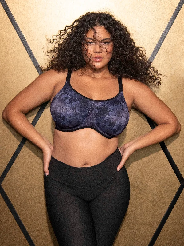 plus-size underwire bra with padded cupsElomi Energise Sports Bra | STORMY HAZE