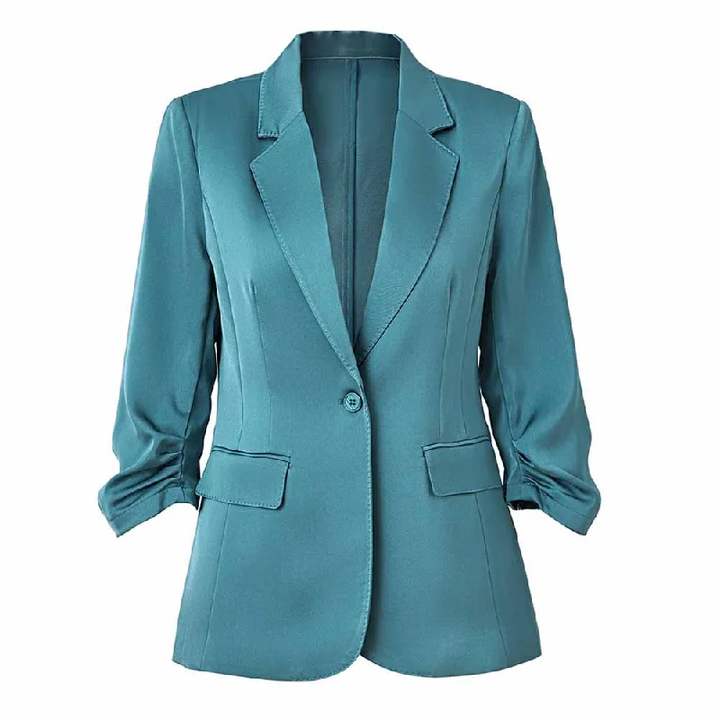 Women's Bomber CoatsWomen's Summber Blazer Work Office Blazers One Button Jacket with Pocket