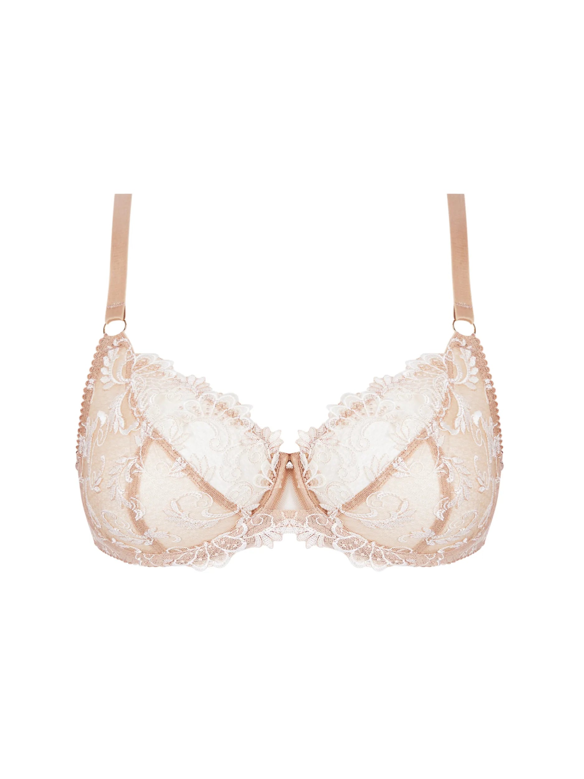 push-up bra with paddingLise Charmel-Dressing Floral Tulip Cup Bra- Nude