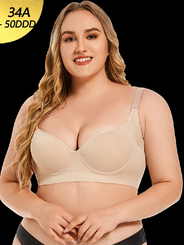 seamless bra with moisture-wicking fabricSeamless Deep V Push Up Underwire Bra