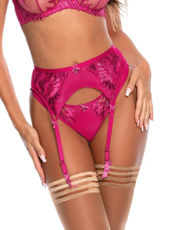 padded balconette braAxami 10252 Embroidery Garter Belt Brillance Pink Shimmer