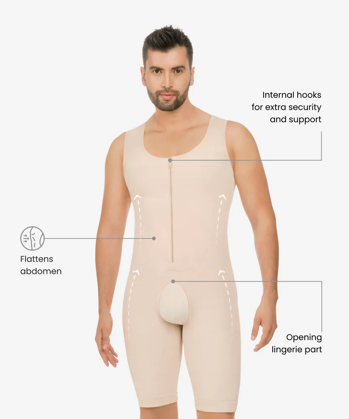 padded balconette bra298 - Men’s Abdomen and Legs Control Bodysuit