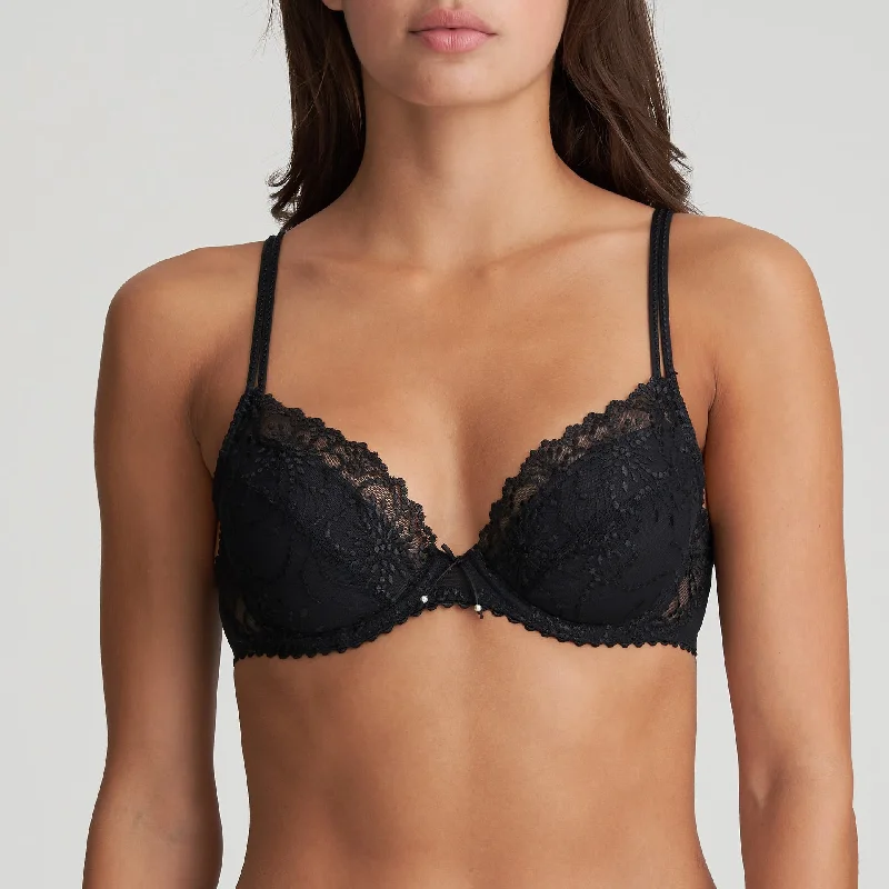 plus-size underwire balconette braMarie Jo Push Up Removable Pads Bra - Jane - Black