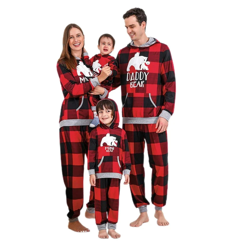 women's pajamas for those who cherish softnessChristmas Bear Print Family Matching Pajama Set