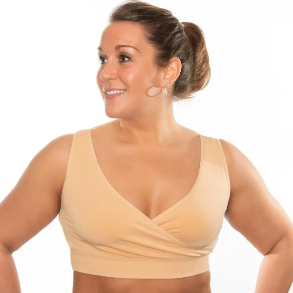 sports bra with compression technologyCrossover Sleep & Leisure Bra (Nude)