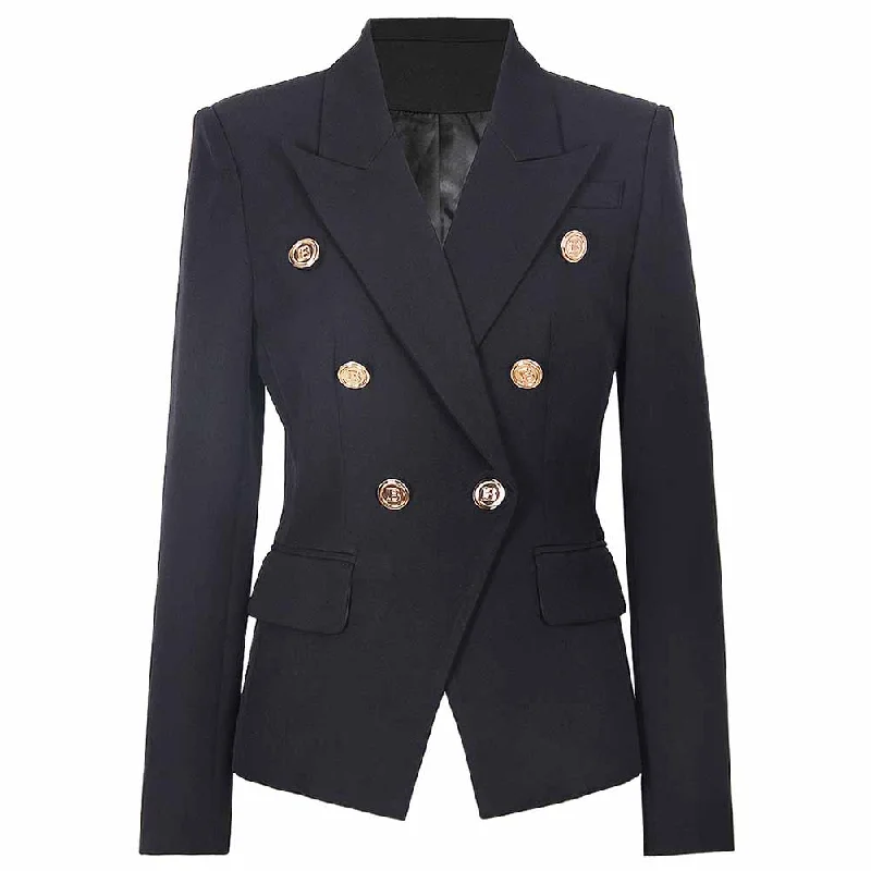 Women's Puffer CoatsWomen Double Breasted Gold Button Blazer