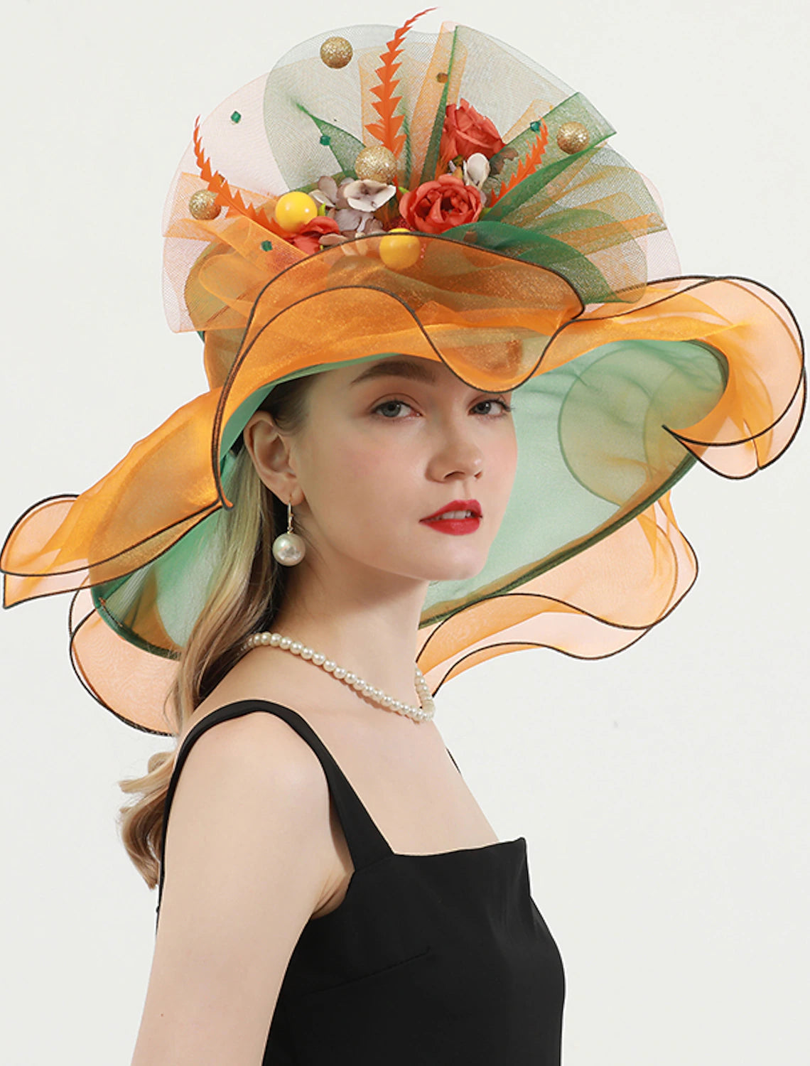 stylish cloche hats with ribbon accentsHats Organza Kentucky Derby Church Wedding Fancy