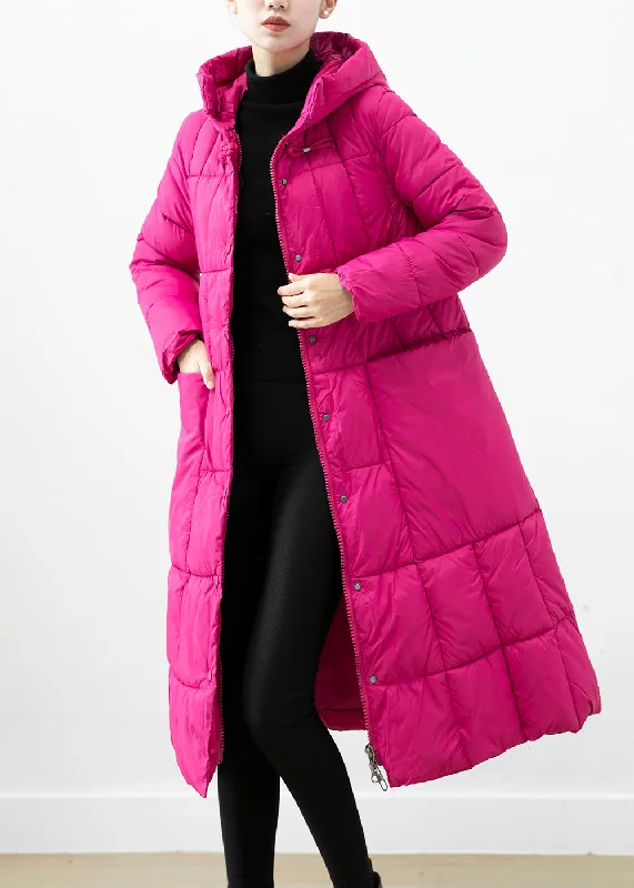 Women's Winter CoatsItalian Rose Hooded Pockets Fine Cotton Filled Puffer Jacket Winter