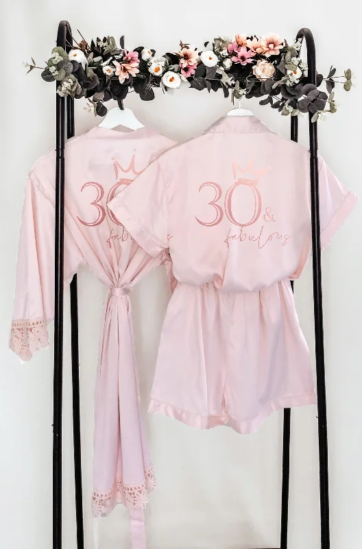 women's pajamas for those who love to dreamLuxury 30 and Fabulous Birthday Pyjamas and Robe, Special 30th Birthday Present