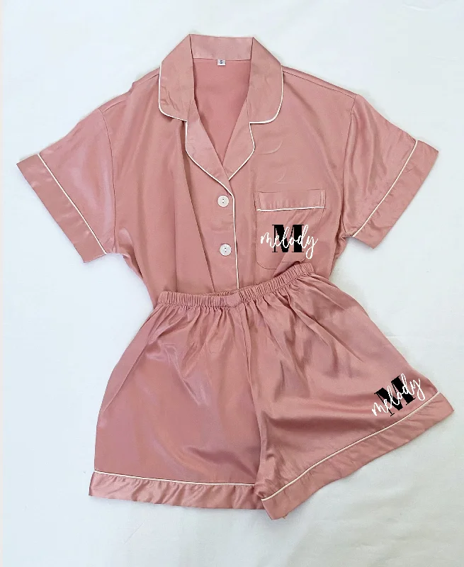 women's pajamas with a blend of comfort, style, and functionalityPersonalised Silky Satin Pyjamas "ABRIL"