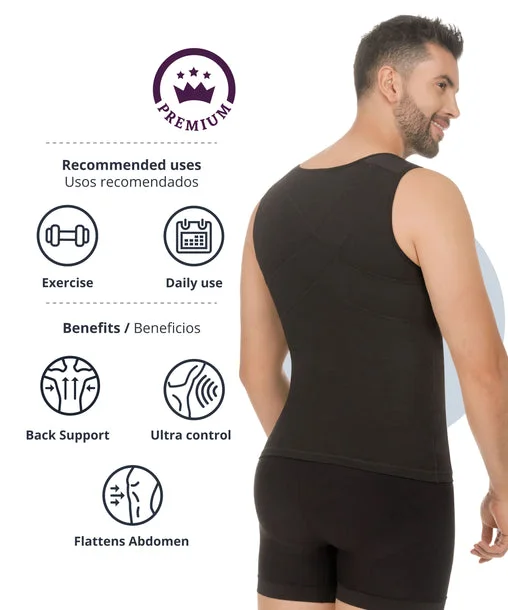 mastectomy bra with foam lining7005 - MEN’S POSTURE CORRECTOR THERMAL VEST