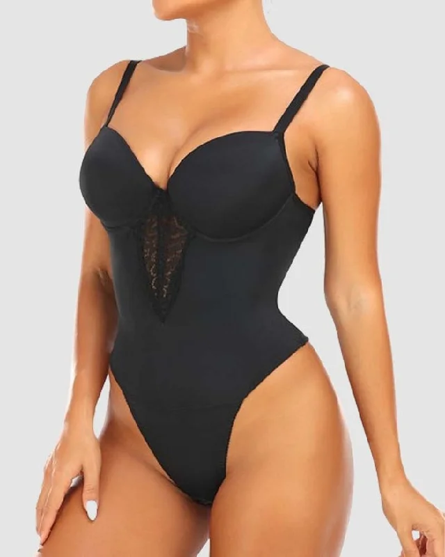 seamless bra for leotardsRückenfreier Push Up BH Taille Abnehmen Po-Lifter Tanga Shapewear Bodysuit