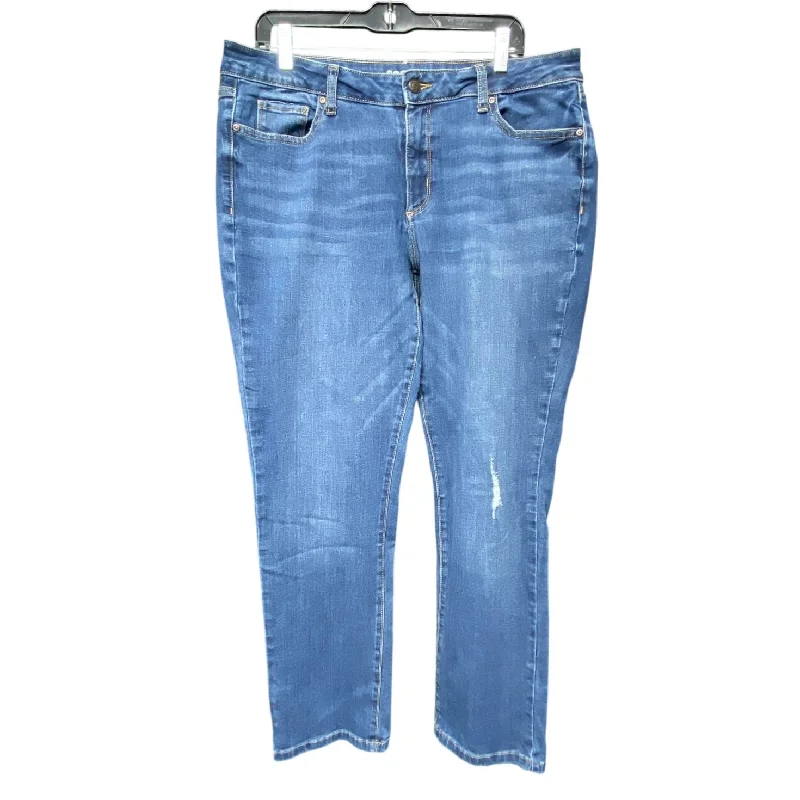 Women's Jodhpurs with Rounded HemJeans Straight By Sonoma In Blue Denim, Size: 16