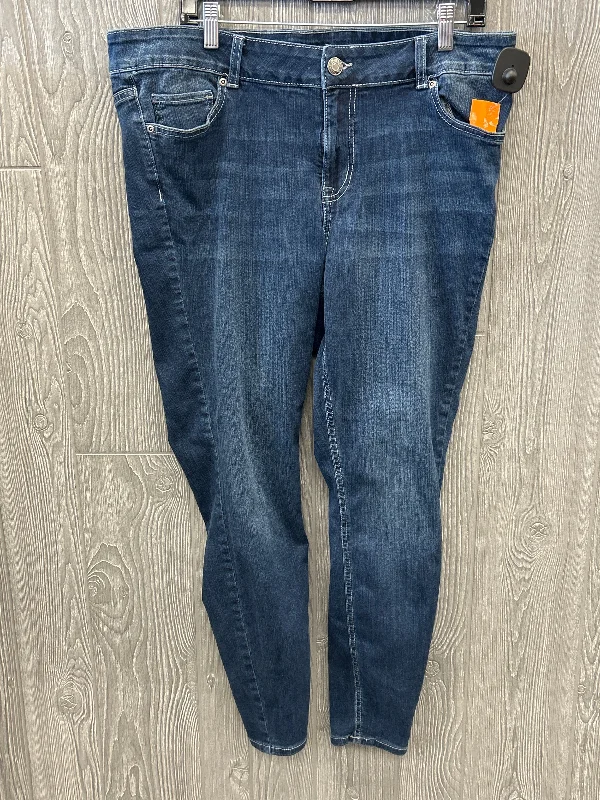 Women's Jodhpurs with Lapel CollarJeans Straight By Maurices In Blue, Size: 16