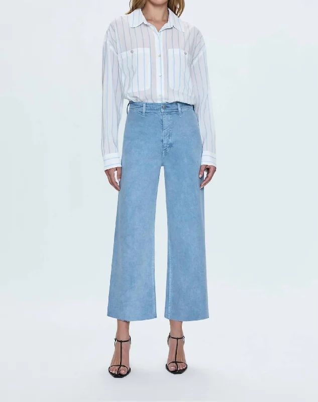 Women's Jodhpurs with Tapered LegPenny High Rise Crop Wide Leg Jean In Frost Blue