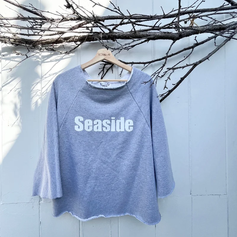 Women's High Collar SweatersVH-1479 SEASIDE Raglan Heather Gray Sweatshirt