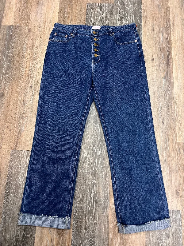 Women's Jodhpurs with Straight LegJeans Straight By Pink Lily In Blue Denim, Size: 12/31