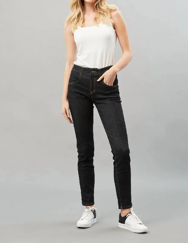 Women's Jodhpurs with Sweetheart CollarWash Denim Jean In Dark Denim