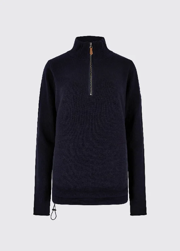 Women's Croatian Wool SweatersMorrisey Zip Neck Sweater - Navy