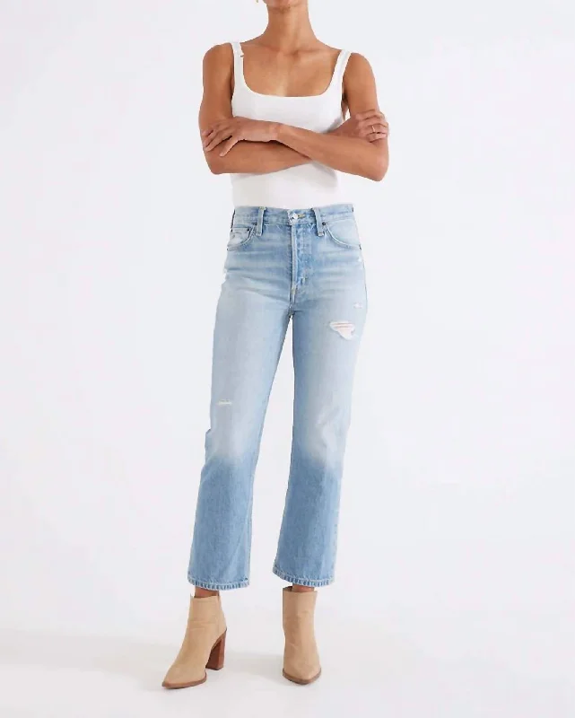 Women's Bell-Bottom PantsJosie High Rise Crop Jean In Rip Current