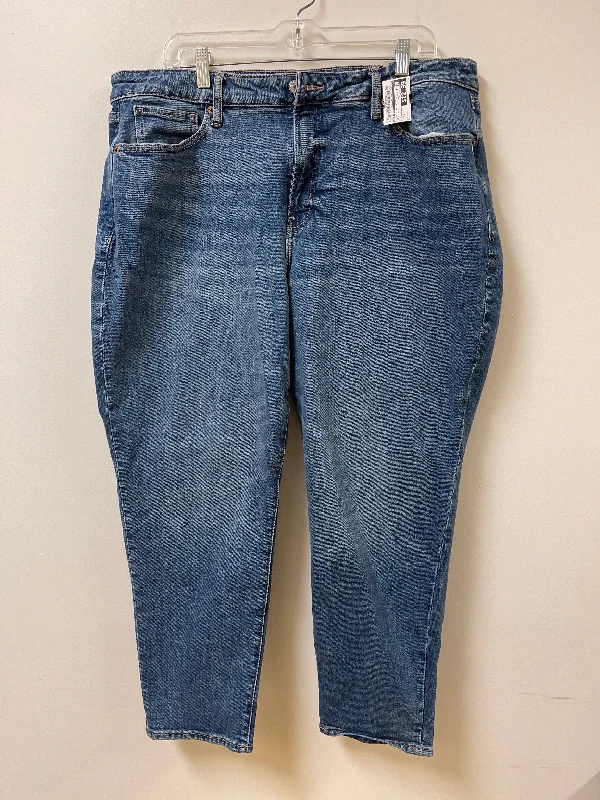 Women's Jodhpurs with Straight LegJeans Straight By Old Navy In Blue Denim, Size: 18