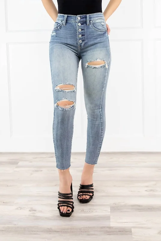 Women's Jodhpurs with Mandarin CollarStart The Day High-Rise Skinny Denim Jeans In Mid Wash