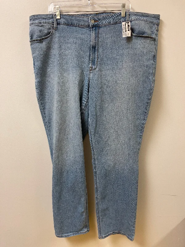 Women's Jodhpurs with Collarless DesignJeans Straight By Old Navy In Blue Denim, Size: 24