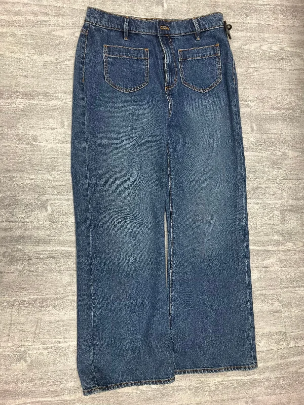 Women's Flared PantsJeans Wide Leg By Ann Taylor In Blue Denim, Size: 8p