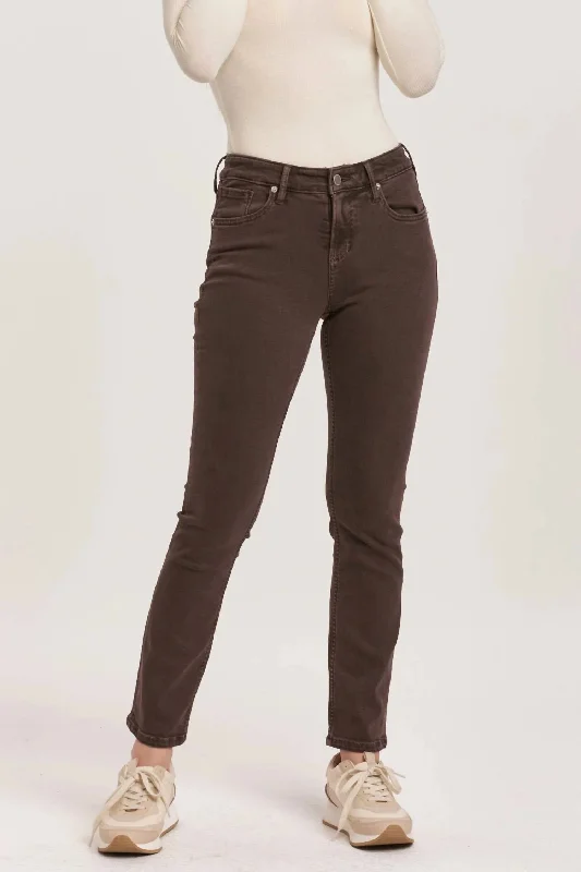  Women's High-Waisted PantsBlaire Mid-Rise Straight Leg Jeans In Mocha Brown