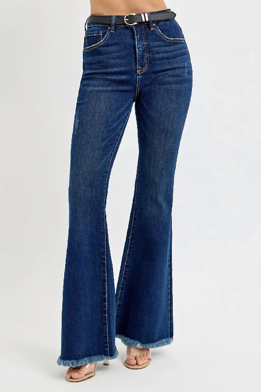 Women's LeggingsTummy Control High Rise Flare Jeans In Dark Wash