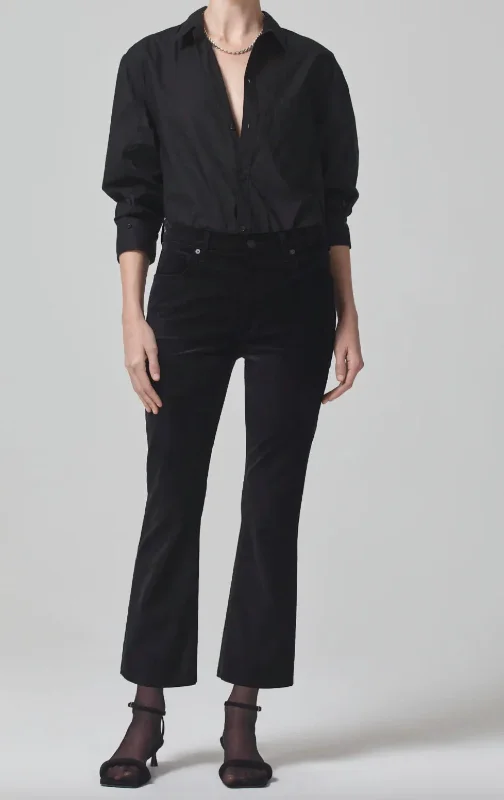 Women's Straight-Leg PantsIsola Cropped In Black Velvet