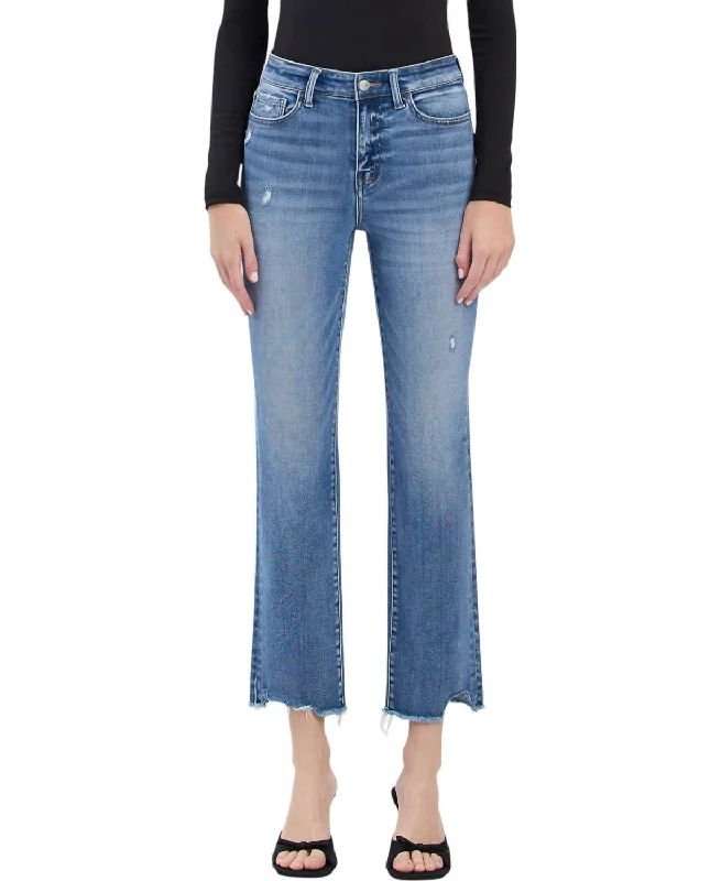 Women's Jodhpurs with Boat CollarTummy Control High Rise Slim Straight Jeans - Plus In Amazingly