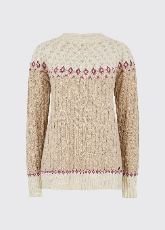 Women's Shawl Collar SweatersThornfield Women’s Fair Isle knit - Oat